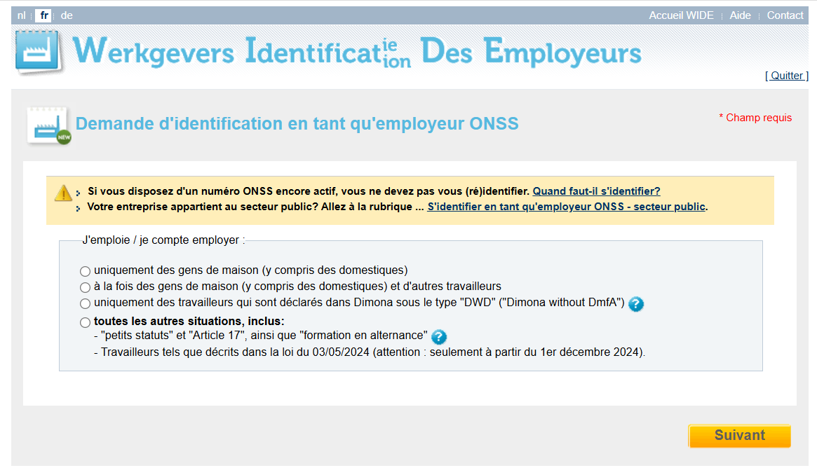 Printscreen showing different identification possibilites. The print "all other cases" is highlighted.