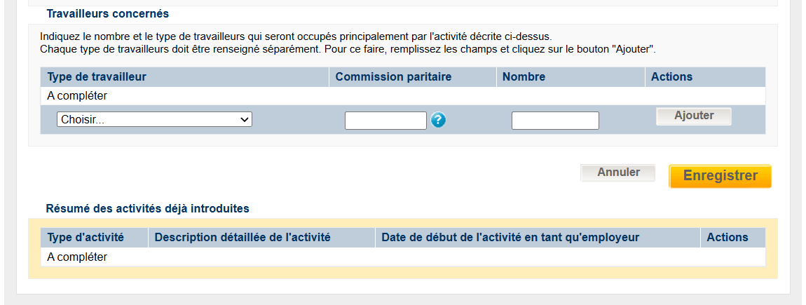 WIDE: list of activities; employees involved - result  WIDE: list of activities;data on employees involved - result