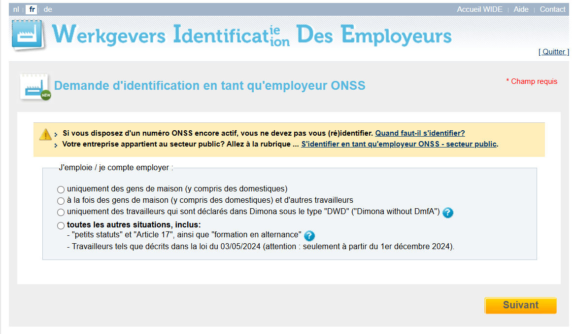 Printscreen showing different identification possibilites. The print "all other cases" is highlighted.