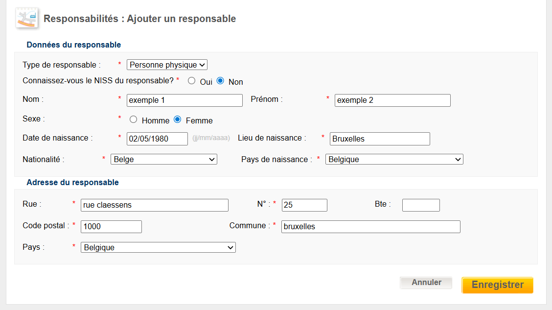 WIDE:  responsibilitWIDE: responsibilites; responsible person - Natural person - NSSO number unknown  WIDE:  responsibilities; add a responsible person - Natural person - when you don't know the NSSO number